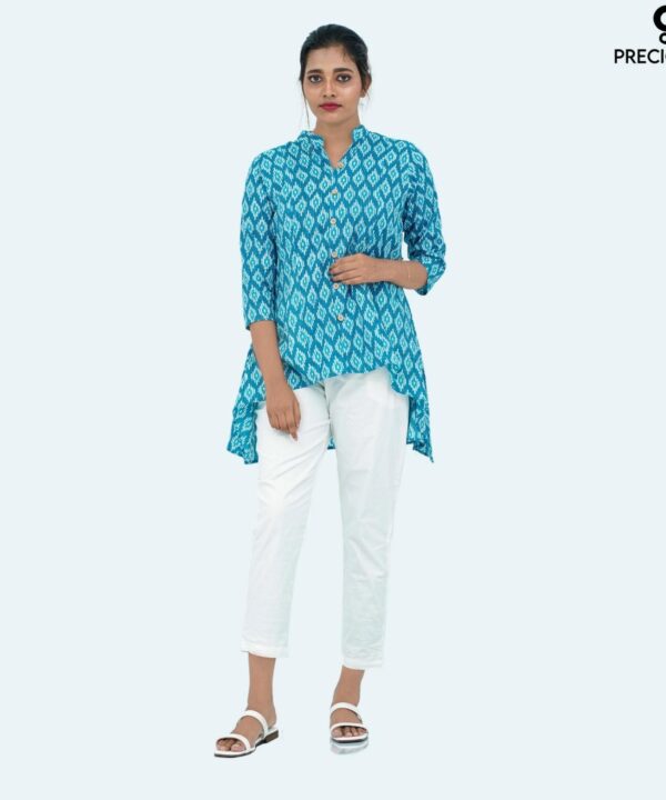 Kantha printed cotton maternity short top